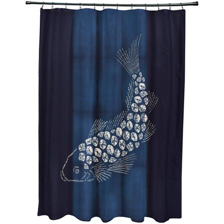 Simply Daisy 71 X 74 Fish Pool Animal Print Shower Curtain