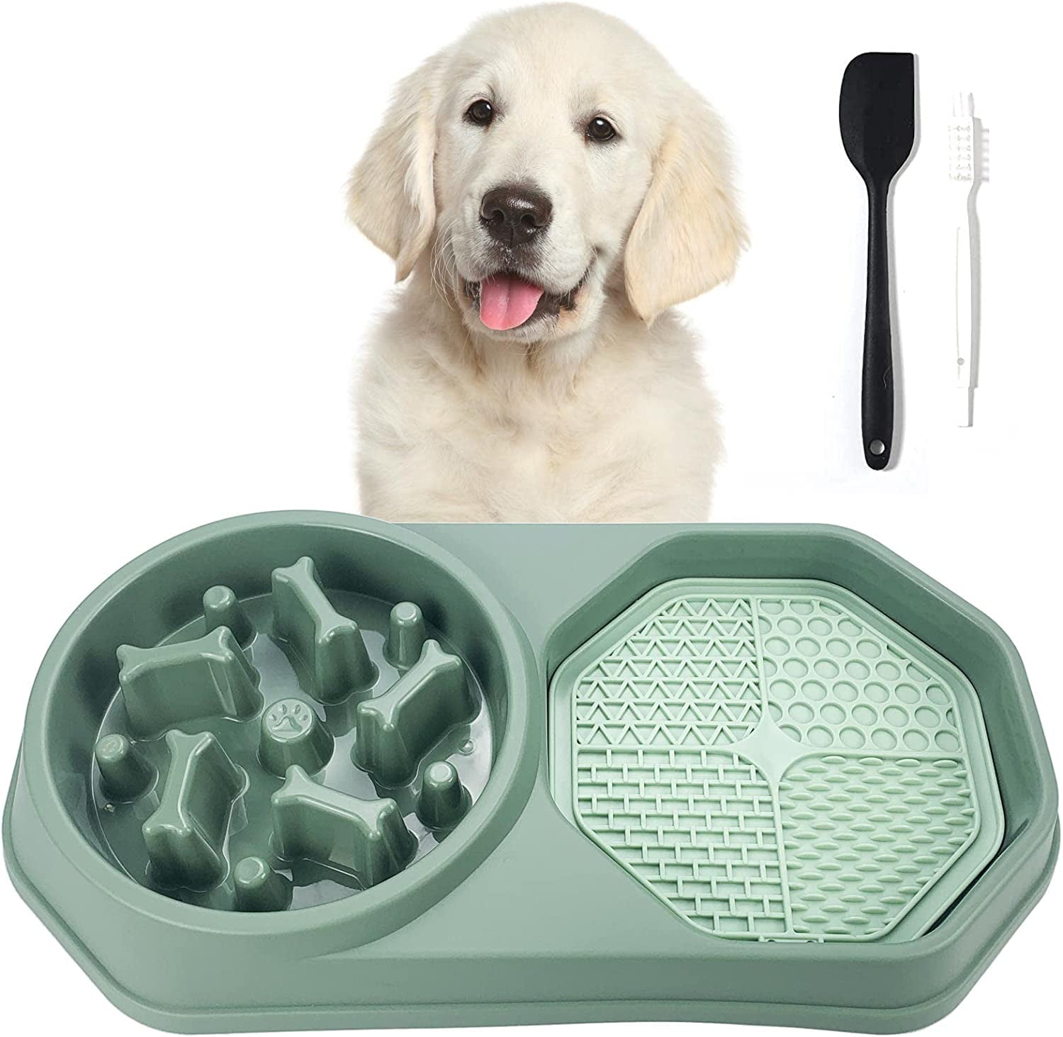 VREKEF Slow Feeder Dog Bowl Anti Gulping Healthy Eating Interactive