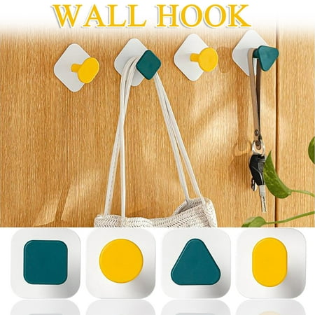 

ZKCCNUK 4PCS Non-porous Viscose Hanging Hook For Kitchen Living Room And Bathroom Storage Under 10 on Clearance