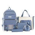 thumbnail image 2 of Quilted Backpack 5-in-1 Set with Matching Accessories Lightweight Multi Pocket School Kit for Age 6t 8t 10t, 12th 14th, 2 of 4