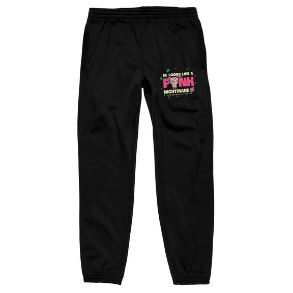 A Christmas Story He Looks Like A Pink Nightmare Men's Black Sleep Pajama Pants-Small