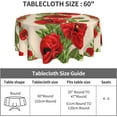 thumbnail image 4 of Red Flower Round Tablecloth Desk Cloth Washable Table Cover for Kitchen Party Decor 60 Inch, 4 of 6