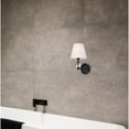 thumbnail image 2 of Bethany 1 light bath sconce in black with white fabric shade, 2 of 3