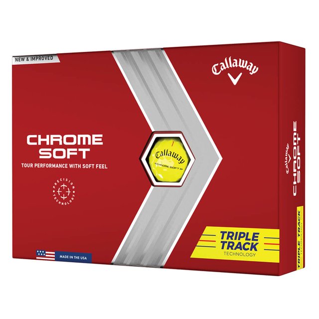 Pelotas de golf Callaway Chrome Soft 2022 Triple Track amarillas