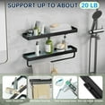 thumbnail image 4 of Cshidworld Bathroom Shelves Glass Floating Shelves with Towel Bar, 15.7" Glass Shelves Wall Rectangular Stainless Steel Tempered Glass for Shelf Sink Over Toilet Bathroom Organizer, Black, 4 of 7