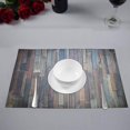 thumbnail image 2 of MKHERT Blue Grey Grunge Rustic Planks Barn House Wood Placemats Table Mats for Dining Room Kitchen Table Decoration 12x18 inch,Set of 4, 2 of 4