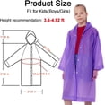 thumbnail image 3 of Lot de 2 Ponchos de Pluie Imperméables pour Enfants, Vestes de Pluie Réutilisables Garçons Filles Urgence avec Capuche pour Voyage en Famille Extérieur, 3 of 7