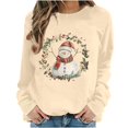 thumbnail image 3 of Hilzaten Womens Long Sleeve Tops Hoodie Loosse Pullover Casual Print Sweatshirts for Women, 3 of 7