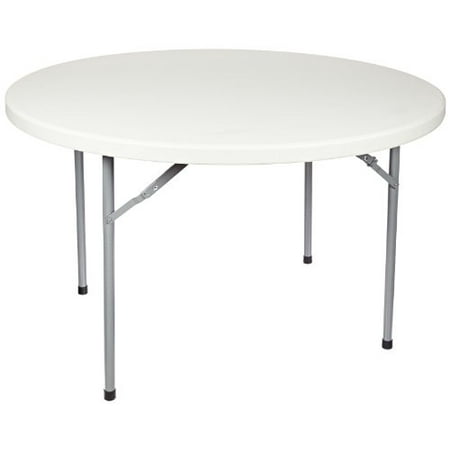 - National Public Seating BT-R Series Steel Frame Round Blow Molded Plastic Top Folding Table, 700 lbs Capacity, 48
