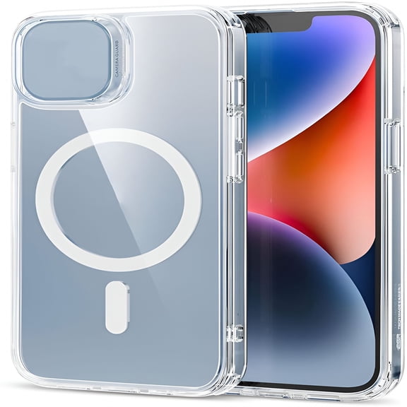 GJX for Iphone 14/Iphone 13 Case,Compatible with Magnetic Charging,Classic Hybrid Magnetic Mobile Phone Case Iphone 14/13 Case,Military Standard,Drop Protection,Clear