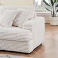 thumbnail image 5 of 79.3nch Corduroy Sofa with 4 80-Inch Oversize Sofa, Corduroy Deep Seat Couch with 4 Throw Pillows and Square Armrests, Modern Loveseat Sofa for Living Room Apartment Lounge, White, 5 of 8