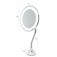 Love, Ellie Tess Super Flex Suction Cup LED Makeup Mirror, 10x