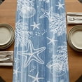 thumbnail image 5 of Table Runners 72 Inches Long Dress Scarves, Haze Blue Coastal Farmhouse Kitchen/Dining Table Runner, Coffee Tablerunners, Summer Beach Nautical Starfish Coral Vintage 18x72 Inch, 5 of 9