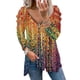 thumbnail image 4 of Camisas Para Mujer Camisetas de Gran Tamaño Manga Larga Estampado de Moda Camiseta Suelta Blusa Cuello en V Tops Casuales Odeerbi  ODB134095, 4 of 6