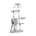 thumbnail image 3 of Centro de actividades de para gatos, muebles de cama para gatos, juguete de varios niveles, hamaca interactiva para gatos, torre para gatos de Gris claro, 3 of 8