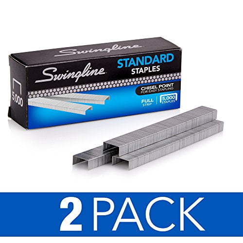Swingline Staples, Standard, 1/4' Length, 210/Strip, 5000/Box, 2 Pack (35107)