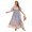 Pink Purple, variant on Women's Plus Size Printed Tie Neck Flutter Sleeve Maxi Dress 100% Viscose Elegant Comfort For All Day Wear Everyday
