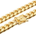 thumbnail image 4 of Mens Miami Cuban Link Bracelet Chain Necklace 18k Gold Plated Stainless Steel, 4 of 5