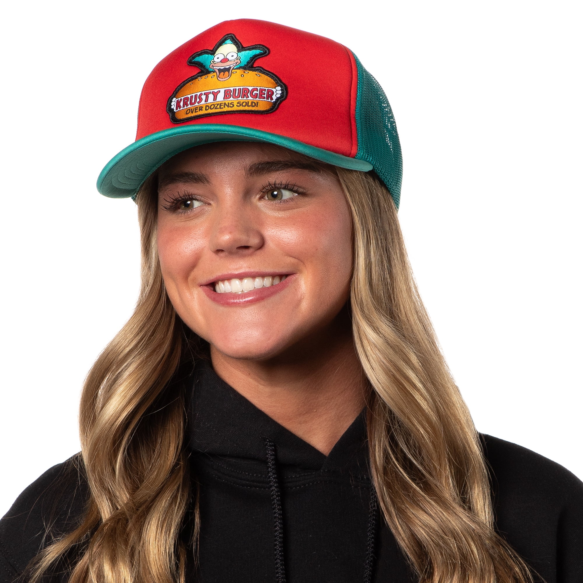 The Simpsons Krusty Burger Dozens Sold Embroidered Adult Mesh Back Snapback Baseball Cap Hat OSFM