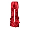 thumbnail image 6 of Landzoo One High Gloss Flared Pants Elegant Casual Trousers With Asymmetric Hem Wide Leg Bootcut Design For Stage Performance And Daily Wear Soft Beautiful Women's Casual Pants, 6 of 6