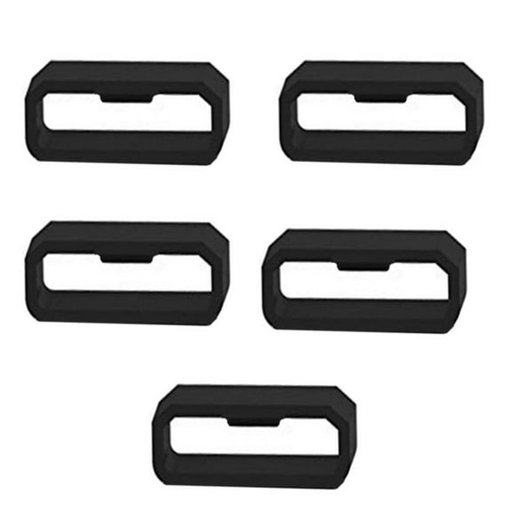 5Pcs Rubber Watchbands Black Strap Loop Ring Silicone Watch Bands Accessories Holder 20 22 26mm Locker