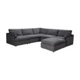 thumbnail image 1 of Urban Cali Long Beach Canapé Sectionnel d'Angle Modulaire avec Ottoman (Gris Bleu), 1 of 38