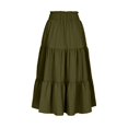 thumbnail image 3 of ZHOGXU Ladies Midi Skirts Solid Color Summer High Waist Ruffle Layered Hem Tie Waist Outdoor Shopping Dating, 3 of 4