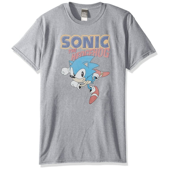Sonic The Hedgehog Mens T-Shirt - Rushing Sonic Under Logo