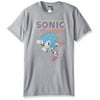 Sonic The Hedgehog Mens T-Shirt - Rushing Sonic Under Logo (X-Large, Sport Grey)