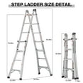 thumbnail image 4 of Topcobe Multi-Position Aluminum Alloy Ladder, A-type Adjustable Household Ladder, 4 of 12