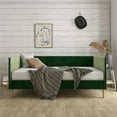 thumbnail image 3 of Pemberly Row Mid Century Upholstered Daybed Full Size in Green Velvet, 3 of 10
