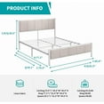 thumbnail image 5 of Mixoy Bed Frame, Linen Upholstered Platform Bed Bedroom, Bed Frame with Channel Tufted Headboard, No Box Spring Needed Beige - King, 5 of 5