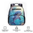 thumbnail image 6 of Uorisanigo Ocean Dolphin School Backpack for Little Girls, Breathable Large Capacity Daypack with Side Water Bottle Pocket, Perfect for Elementary Daily Use, 6 of 7