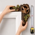 thumbnail image 4 of LOWLHOME Tree Hollow Door Topper, 7.87 Inch Wooden Tree Hollow Animal Sculpture with Oak Leaves & Acorn, Farmhouse Door Topper for Window Frame Home Wall Decoration, 4 of 5