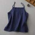 thumbnail image 2 of CYRBOKO Women's Tank Tops 2025, Sleeveless V-Neck Summer Casual Spaghetti strap top Navy Size L, 2 of 6