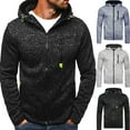 thumbnail image 4 of Men Zip Up Hoodies Casual Hooded Sweatshirt Jacket with Zip Pockets Lightweight Long Sleeve Sports Coat Fall Outerwear, 4 of 4