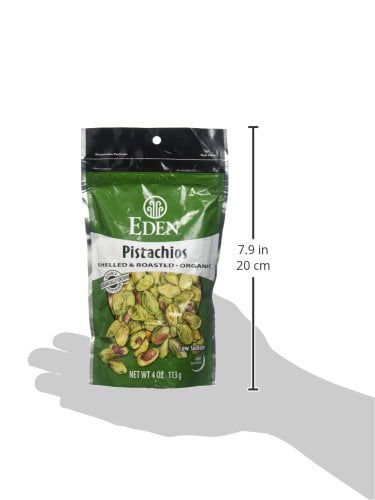 Eden Organic Pistachios, 4 oz, Shelled and Roasted Pack of 15