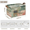 thumbnail image 7 of Yayeee Foldable Storage Basket for Shelves with Handles Waterproof Cloth Bins, Pink and Green Cat, 7 of 7