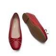thumbnail image 5 of Womens square toe ballet flats with bow comfortable casual dress shoes for work or office, 5 of 6