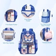 thumbnail image 4 of SANMADROLA Clear Backpack Heavy Duty Transparent Bookbag Teen Girlish Cute Bag Large Capacity See Through Backpacks Stadium Approved Daypack for Middle School College Sport/Travel, 4 of 8
