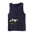 thumbnail image 1 of Birdeem Tank Top for Women Womens Printing Color Tank Top with Round Neck Faux Cotton and Linen Button Design and A Sense of Top with Round Neck Tank Tops, 1 of 12