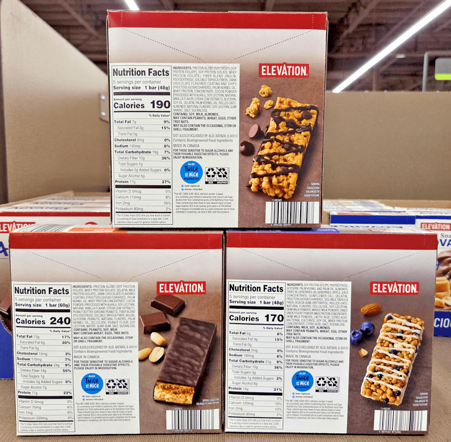 Elevation Advance Meal Cereal Bar 3 Flavors Combo (3 Boxes)
