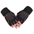 thumbnail image 3 of Guantes de medio dedo para Fitness, protector de muñeca largo para hombre, ciclismo deportivo al aire libre, equipo de ventilación para levantamiento de pesas, deportes con mancuernas, 3 of 5