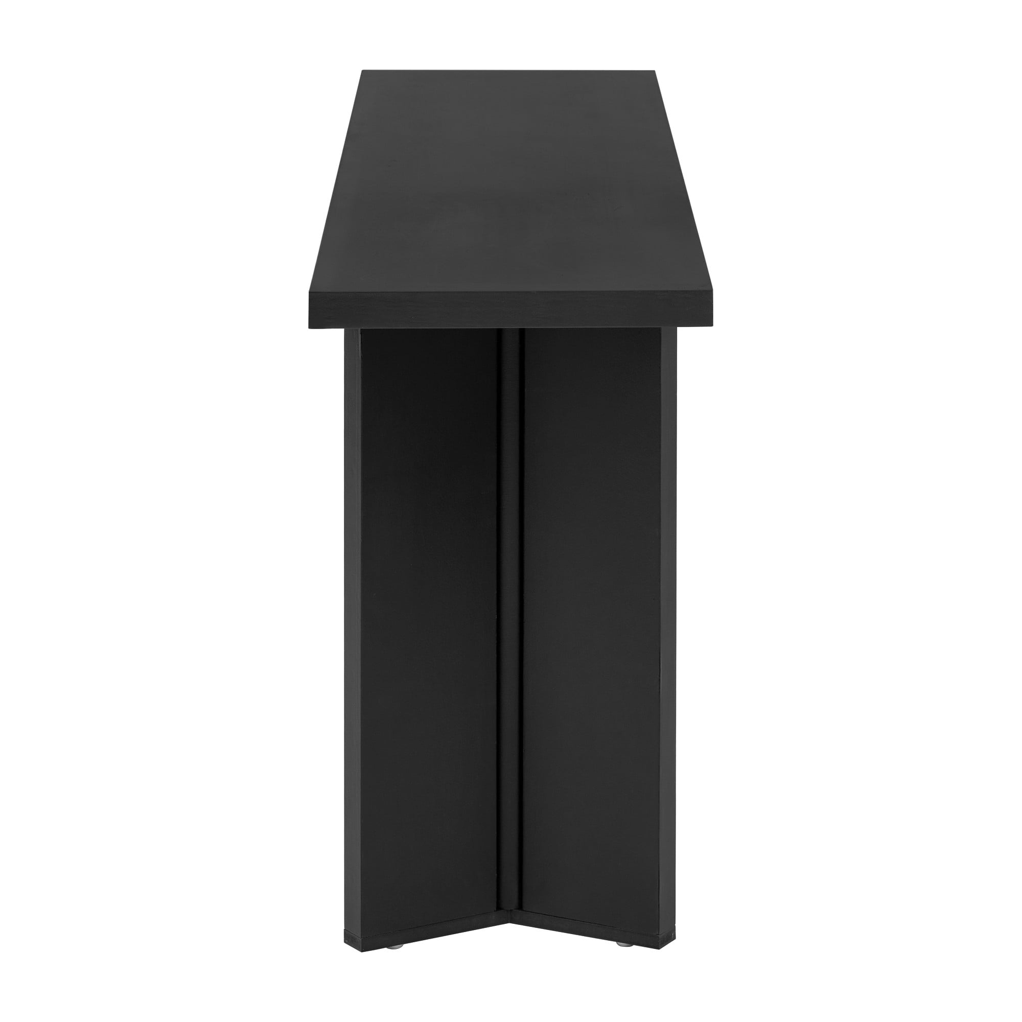 63" Console Table with Pine Veneer and Geometric Legs,Wooden Sofa Table Entryway Table for Living Room,Entryway,Dining Room,Black
