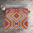 thumbnail image 3 of Ambesonne Tribal Quilted Coverlet 3 Pcs, Mosaic American, Queen Size, Multicolor, 3 of 3