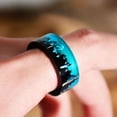thumbnail image 5 of Unisex Resin Ring Blue Forest Epoxy Jewelry Creative Design Durable Handcrafted Gift For Men Women Style Flair, 5 of 6