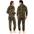 thumbnail image 3 of Notus Unisex Adult One Piece Pajama Hooded Zip Sleepwear Jumpsuit for Men and Women Camo Green L, 3 of 6