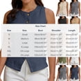 thumbnail image 3 of Sheghy Vest Tops for Women Ladies' Solid Color Contrasting Temperament Sleeveless Button Up Cardigan White S 2026, 3 of 8