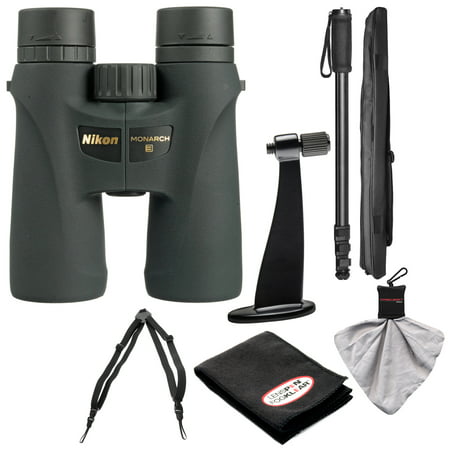 Nikon Monarch 3 8x42 ATB Waterproof/Fogproof Binoculars with Case + Harness + Tripod Adapter & Monopod + Kit