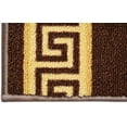 thumbnail image 3 of Custom Size Cut to Size Stair Treads Meander Greek Key Brown Customize Slip Resistant Latex Backing Low Profile Stair Tread Set Of 13 (Brown 6.5in x 31 in), 3 of 7